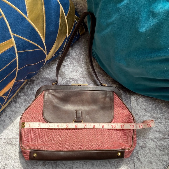 Frederic Fekkai leather and tweed chevron purse - Picture 5 of 10